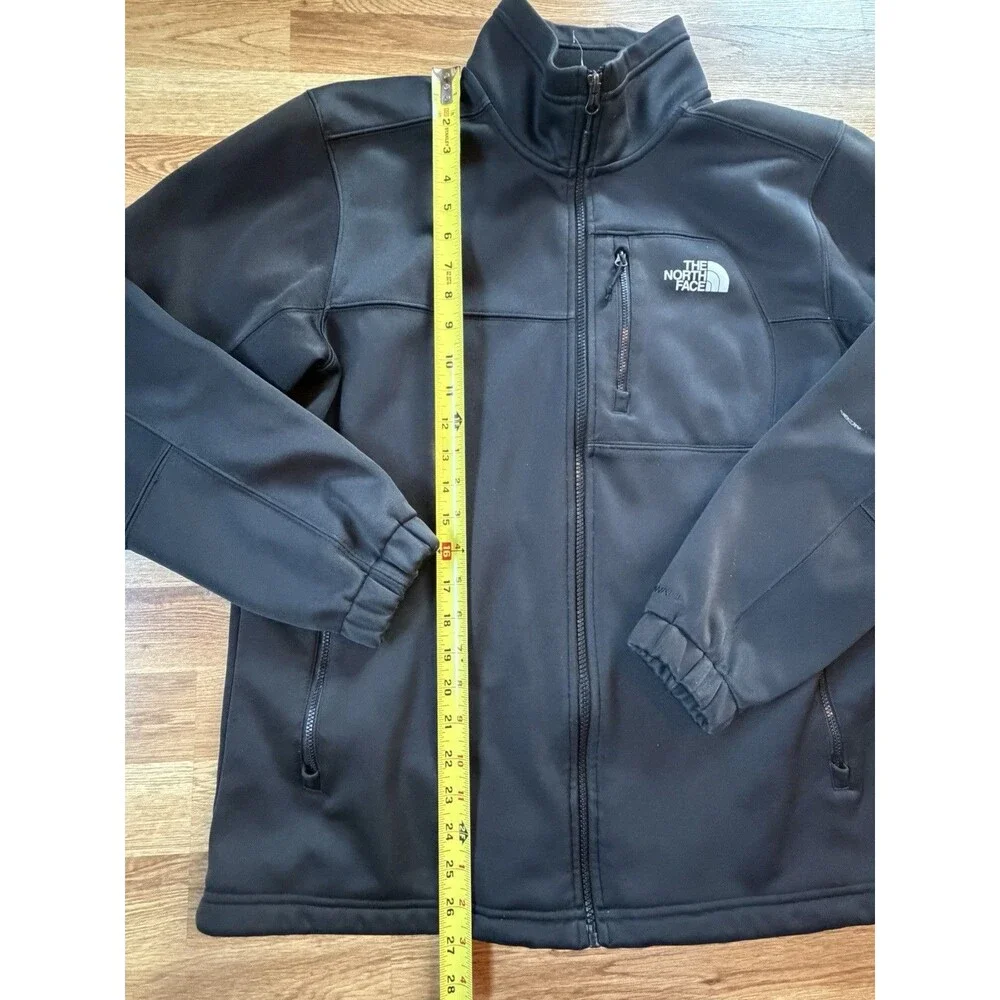 The North Face Apex Jacket Mens Large Black Softshell Windbreaker Full Zip Sz L